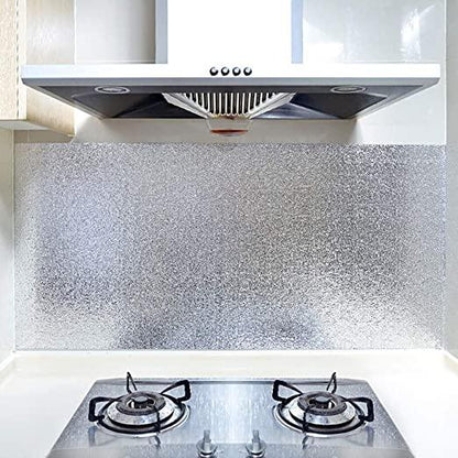 Aluminum Foil Kitchen Backsplash Peel and Stick Shelf Liner for Kitchen Cabinets