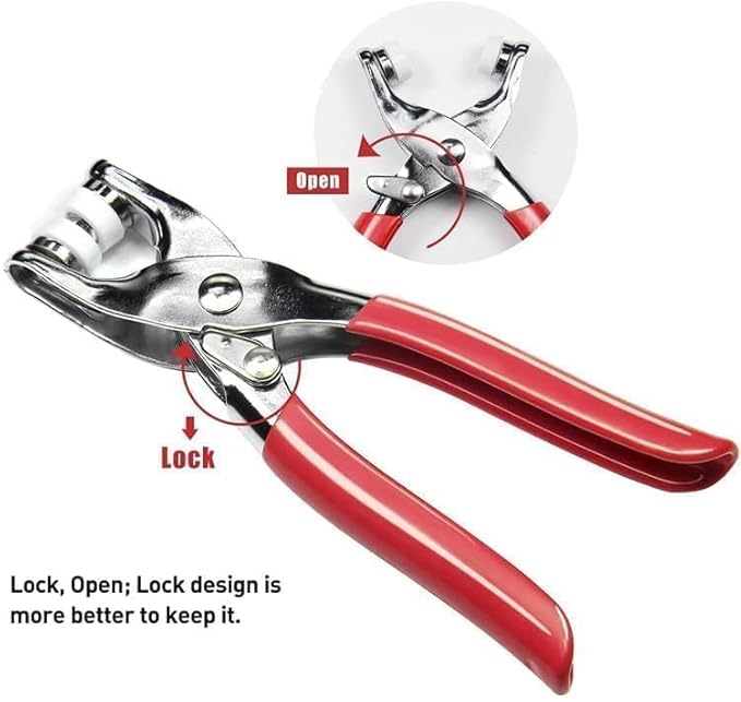 Metal Snap Buttons Kit with Pliers – 100 Sets (Silver, 9.5mm)