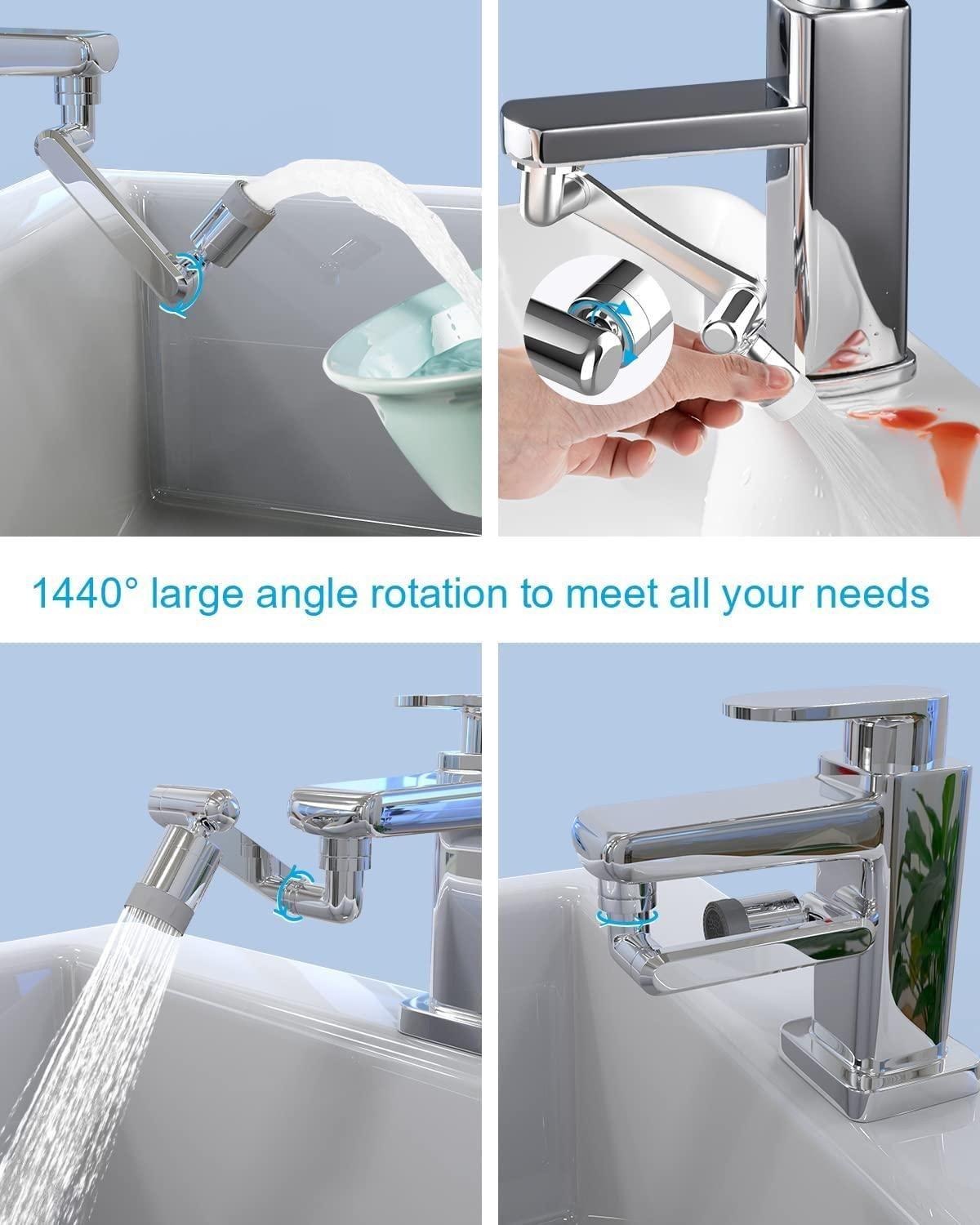 360° Dual-Mode Faucet Extender (Heavy Plastic Calcium build-up free / Anti-salt deposit)