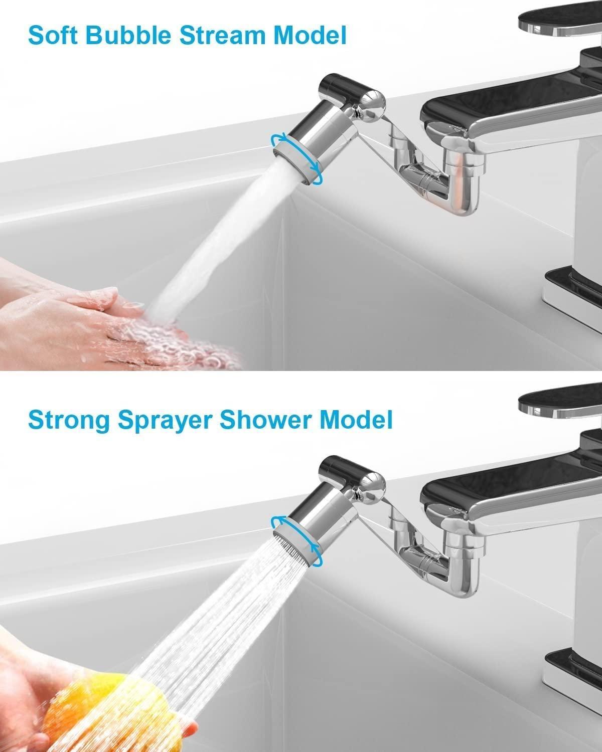 360° Dual-Mode Faucet Extender (Heavy Plastic Calcium build-up free / Anti-salt deposit)