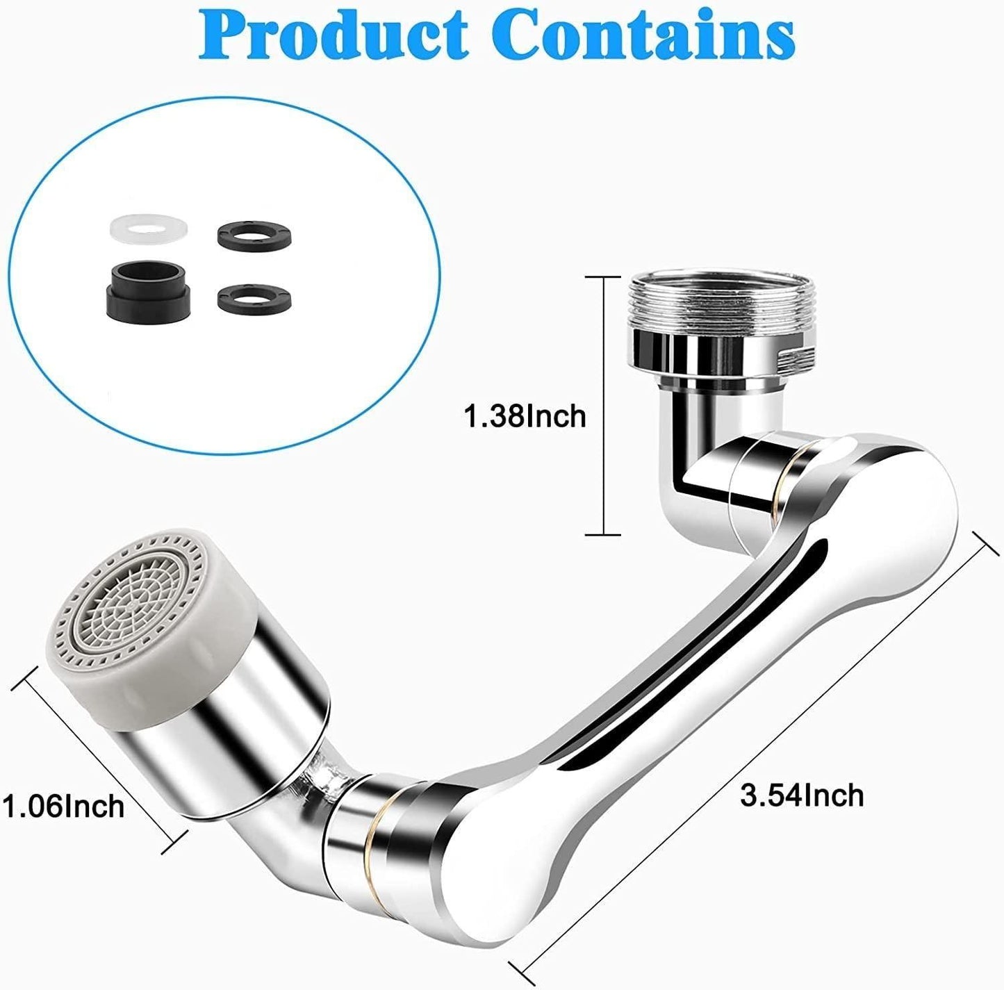 360° Dual-Mode Faucet Extender (Heavy Plastic Calcium build-up free / Anti-salt deposit)
